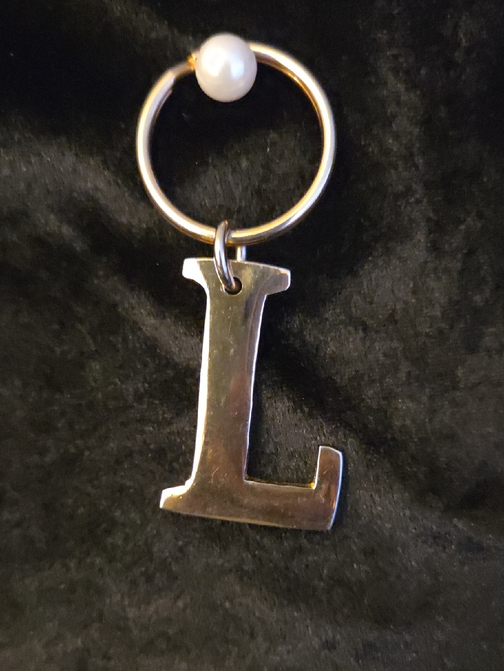 Gold Letter L Keyring
